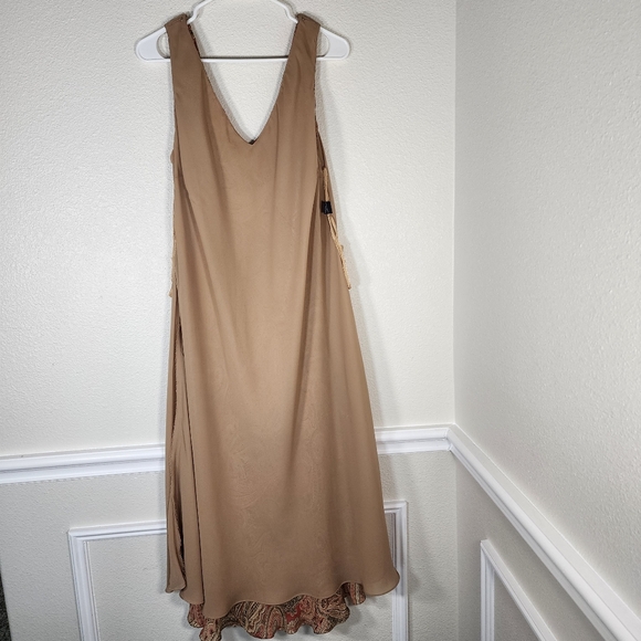 Jones New York Signature women midi dress Tan/ brown/red Size 18W - Picture 7 of 10